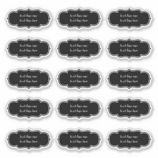 Eenvoudige zwarte moderne keukenetiketten sticker (Voorkant)