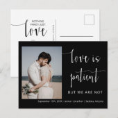 Eenvoudige zwarte, moderne, minimale scriptfoto-ui briefkaart (Voorkant / Achterkant)