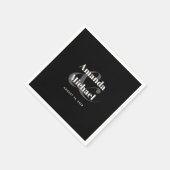 Eenvoudige zwarte moderne minimalistische bruiloft servet (Hoek)