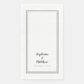 Eenvoudige zwarte moderne minimalistische weddensc servet (Voorkant)