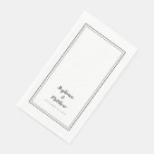 Eenvoudige zwarte moderne minimalistische weddensc servet (Hoek)