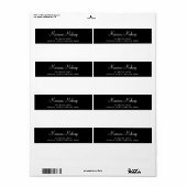 Eenvoudige zwarte, moderne zakelijke verzending etiket (Full Sheet)