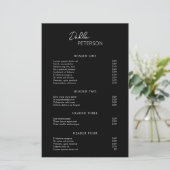 Eenvoudige zwarte moderne zwarte prijslijst (Staand voorkant)