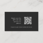 Eenvoudige zwarte monogram bruiloft Deel de liefde Informatiekaartje (Achterkant)