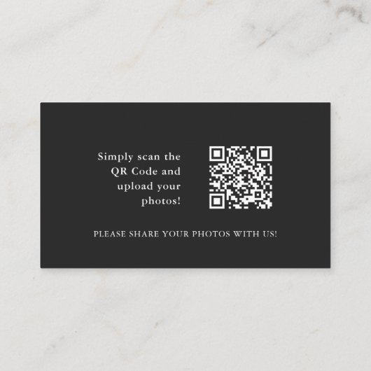 Eenvoudige zwarte monogram bruiloft Deel de liefde Informatiekaartje (Achterkant)