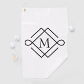 Eenvoudige zwarte monogram Golfhanddoek (Insitu)