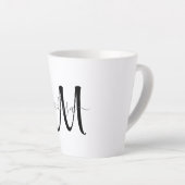 Eenvoudige zwarte monogram grijze scriptnaam latte mok (Rechterhoek)