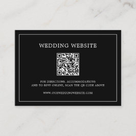 Eenvoudige Zwarte Monogram QR Code Elegante Trouwd Informatiekaartje