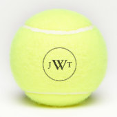 Eenvoudige zwarte Monogram Tekst Sjabloon Tennisballen (Achterkant)