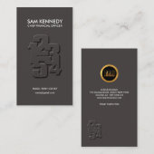 Eenvoudige zwarte naaktslabel Chief Finance Office Visitekaartje (Voorkant / Achterkant)