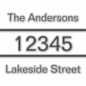 Eenvoudige zwarte naam Adres Postbus Decal Sticker (Voorkant)