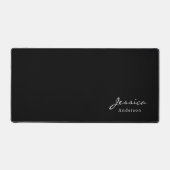 Eenvoudige zwarte naam personaliseren bureaumat (Voorkant)