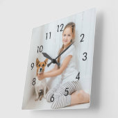 Eenvoudige zwarte nummers Persoonlijke foto Vierkante Klok (Hoek)