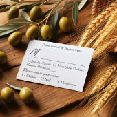 Eenvoudige Zwarte Olijftak Maaltijdkeuze Waterverf RSVP Kaartje