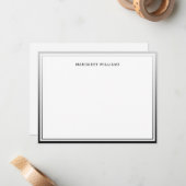 Eenvoudige zwarte ombre Border Professional Modern Notitiekaartje (Voorkant / Achterkant in situ)