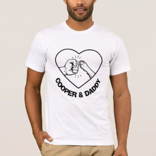 Eenvoudige zwarte omtrek hond en vader vuistbult t-shirt