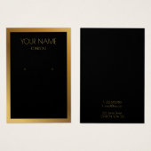 Eenvoudige zwarte oorbel display kaart met gouden (Voorkant /achterkant)