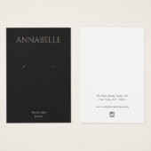 Eenvoudige zwarte-oorschermkaart visitekaartje (Voorkant /achterkant)