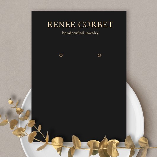 Eenvoudige zwarte-oorschermkaart visitekaartje