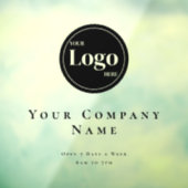 Eenvoudige zwarte openingsuren van bedrijfslogo raamsticker (Vel 3)