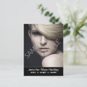 Eenvoudige zwarte-paneelkop briefkaart (Staand voorkant)