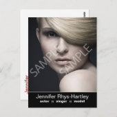 Eenvoudige zwarte-paneelkop briefkaart (Voorkant / Achterkant)