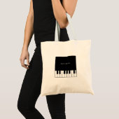 Eenvoudige zwarte piano-toetsenborden tote bag (Voorkant (product))