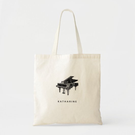 Eenvoudige  zwarte piano tote bag (Voorkant)
