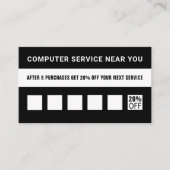 Eenvoudige, zwarte QR-code Klantenkaartje (Voorkant)