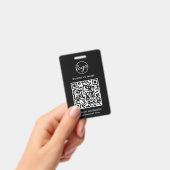 Eenvoudige zwarte QR-code personeels-ID Badge (Handheld)