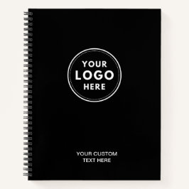 Eenvoudige zwarte QR-code voor logo-tekst Notitieboek