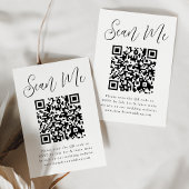 Eenvoudige zwarte QR-code voor script RSVP Informatiekaartje