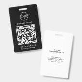 Eenvoudige, zwarte QR-code, werknemer-ID Badge (Voor- en achterkant)