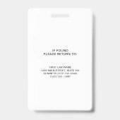 Eenvoudige, zwarte QR-code, werknemer-ID Badge (Achterkant)