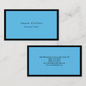 Eenvoudige zwarte rand Blauw minimalistisch modern Visitekaartje (Voorkant / Achterkant)