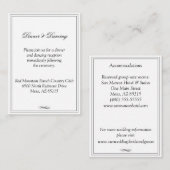 Eenvoudige zwarte rand bruiloft behuizing informatiekaartje (Voorkant / Achterkant)