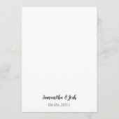 Eenvoudige zwarte rand-kalligrafie-bruiloft menu (Achterkant)