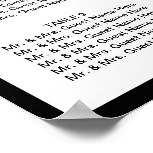 Eenvoudige zwarte rand-weduwenkaart poster (Hoek)