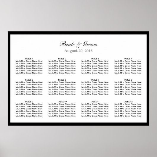 Eenvoudige zwarte rand-weduwenkaart poster (Voorkant)