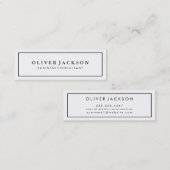 Eenvoudige zwarte rand witte minimalistisch mini visitekaartje (Voorkant / Achterkant)