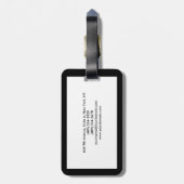 Eenvoudige zwarte rand Witte minimalistische moder Bagagelabel (Achterkant verticaal)