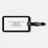 Eenvoudige zwarte rand Witte minimalistische moder Bagagelabel (Achterkant horizontaal)