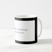 Eenvoudige zwarte rand Witte minimalistische moder Koffiemok (Voorkant rechts)