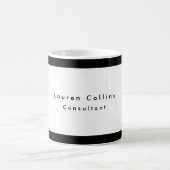 Eenvoudige zwarte rand Witte minimalistische moder Koffiemok (Center)