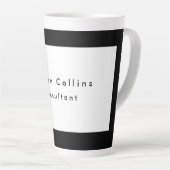 Eenvoudige zwarte rand Witte minimalistische moder Latte Mok (Rechterhoek)