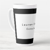 Eenvoudige zwarte rand Witte minimalistische moder Latte Mok (Linkerhoek)