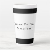 Eenvoudige zwarte rand Witte minimalistische moder Latte Mok (Voorkant)