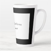 Eenvoudige zwarte rand Witte minimalistische moder Latte Mok (Rechts)