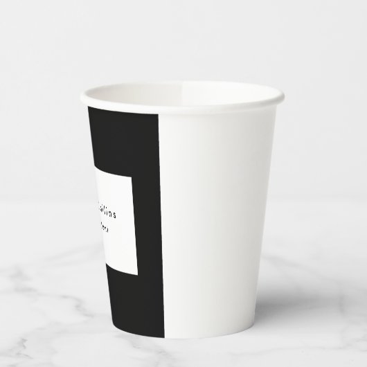 Eenvoudige zwarte rand Witte minimalistische moder Papieren Bekers (Links)