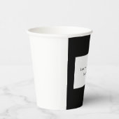 Eenvoudige zwarte rand Witte minimalistische moder Papieren Bekers (Rechts)